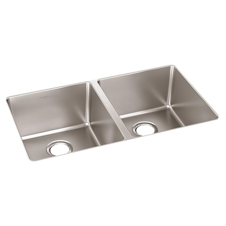 Elkay Lustertone Iconix 18Ga Ss 32.8X19.5X9 Double Undermt Sink ELUH3118T